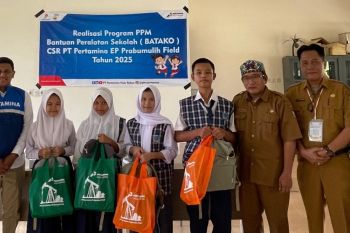 Pertamina EP Prabumulih Field berikan bantuan peralatan sekolah ke siswa kurang mampu