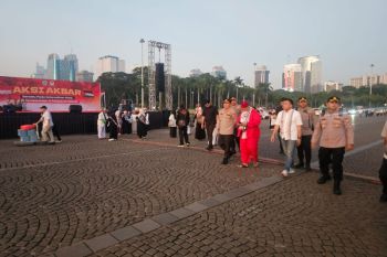 Aksi bela Palestina di Monas berlangsung damai