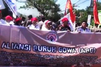 Polres Gowa kawal demonstrasi PHK oleh PT Wings Grup