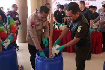 Polda Kaltara musnahkan barang bukti 12.123,55 gram sabu