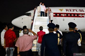 Prabowo kembali ke Tanah Air dari Singapura