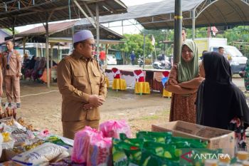 Wabup H Gusti Rosyadi tinjau pasar murah di Desa Kalibaru HST