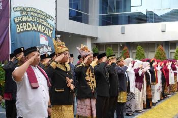 Ragam budaya warnai upacara peringatan HUT RI ke 80 di Kemenkum Aceh