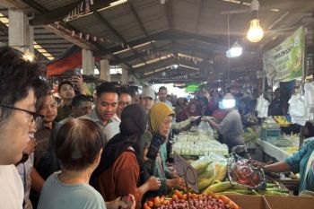 Gibran blusukan ke pasar Pontianak, belanja pakis hingga ikan asin