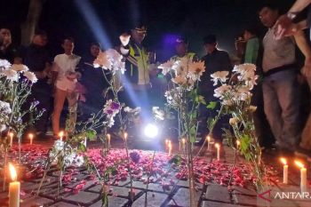 Pengendara ojol, mahasiswa di Tangerang gelar solidaritas untuk Affan