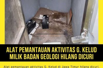 Waduh, alat pemantau Gunung Kelud seharga Rp1,5 miliar dicuri