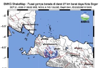 Sukabumi dan Bogor diguncang serangkaian gempa hingga 4 magnitudo