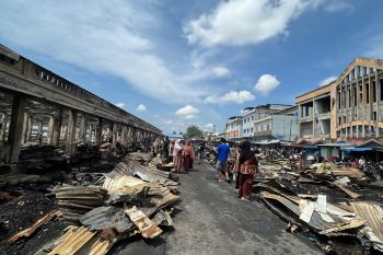 Kebakaran Pasar Terapung Inhil, 313 kios hangus terbakar