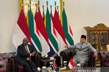 Prabowo tawarkan kopi ke Presiden Afsel, awali pertemuan tatap muka