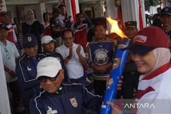 Kirab obor Porprov XII Kalsel sambangi Kota Banjarmasin