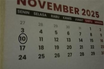 Bulan November tanpa hari libur nasional, tapi ada sejumlah momen peringatan
