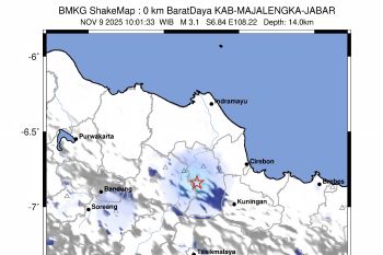 Gempa dangkal magnitudo 3,1 guncang Majalengka Minggu pagi