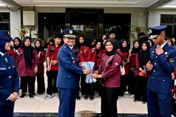 Sejarah berdirinya Lanud RSA Natuna diperkenalkan kepada pelajar di perbatasan