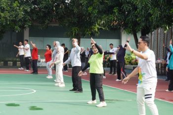 Kompak dan seru warnai senam bersama Kemenkum Jateng