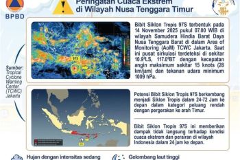 Hujan dengan intensitas sedang hingga lebat landa Kota Kupang&nbsp;