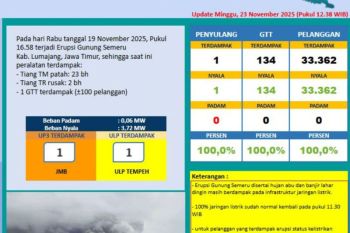 PLN pastikan jaringan listrik pulih total pascabencana Semeru