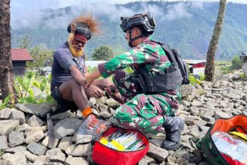 Prajurit TNI melayani kesehatan dari rumah ke rumah warga Pruleme di Puncak Jaya