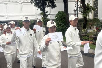 Atlet kontingen SEA Games sambangi Istana jelang dilepas Presiden