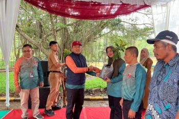 Pemkab Lampung Barat tanam pohon di kawasan bendungan PLTA Way Besai