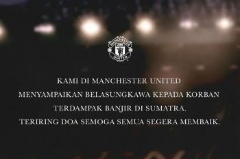 "Doa untuk Sumatra", Manchester United tunjukkan empati atas banjir di Indonesia