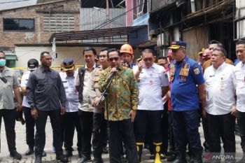 22 orang tewas, Mendagri cek lokasi kebakaran ruko drone di Jakpus