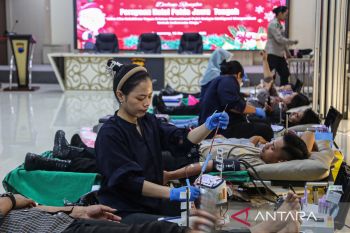 Aksi kemanusiaan Polda Jateng, donor darah untuk penuhi kebutuhan 150&ndash;200 kantong per hari di Semarang