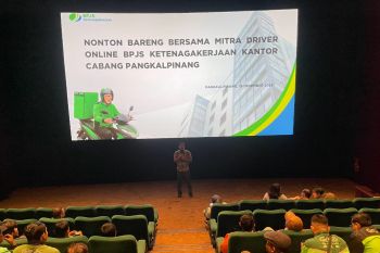 BPJS Ketenagakerjaan Pangkalpinang gelar Nobar bersama mitra driver online