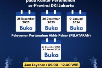 Layanan pertanahan Jakarta tetap buka libur Nataru