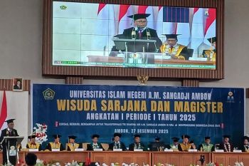 Dijaga ketat aparat keamanan UIN Ambon wisuda 527 sarjana dan magister