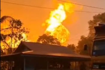 Pipa gas PT TGI di Inderagiri Hilir Riau meledak dan terbakar