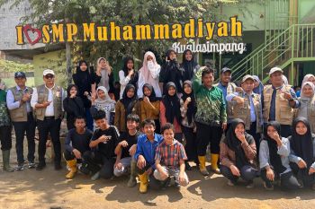 Hari pertama sekolah, UMSU kirim 50 relawan Mahasiswa Ke SMP Muhammadiyah Kualasimpang