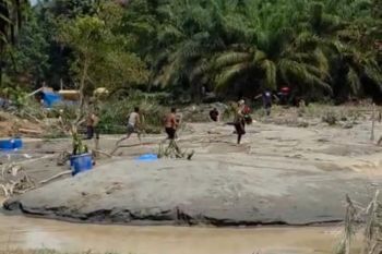 Polres Tebo amankan delapan pelaku penambang emas ilegal