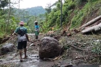 Akses jalan utama di Desa Tempur Jepara terkena longsor