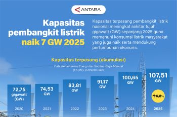 Kapasitas pembangkit listrik naik 7 GW