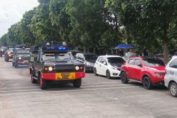 Pemain Persija Jakarta ke Stadion GBLA Bandung naik rantis