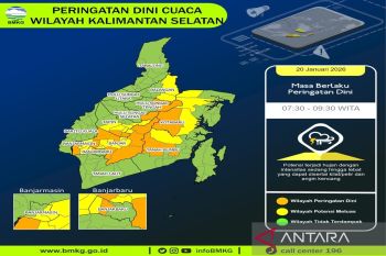 Kecamatan Kusan Hulu Tanah Bumbu berpotensi hujan badai pada Selasa