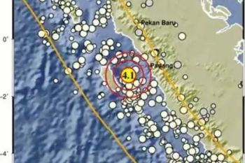 Gempa Magnitudo 4,1 guncang Mentawai, Rabu (21/01/2026)
