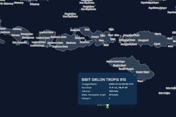 Bibit Siklon Tropis 91S terdeteksi di perairan selatan NTB
