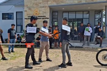 Polres HSS rekonstruksi kasus pembunuhan mayat tanpa kepala