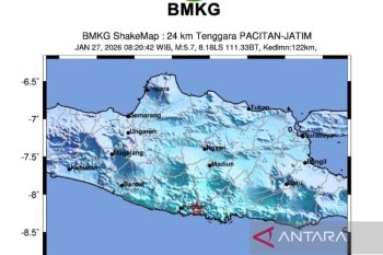 BMKG: Gempa magnitudo 5,7 di Pacitan terasa hingga ke Bali