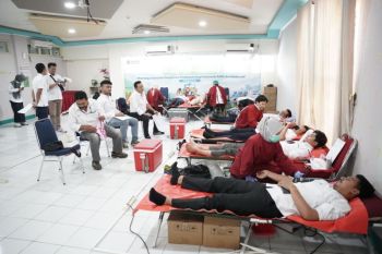 Peringati bulan K3 Nasional 2026, PLN UP3 Pontianak gelar donor darah