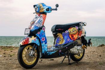 Modifikasi Grand Filano Hybrid tampil sporty bernuansa Jepang