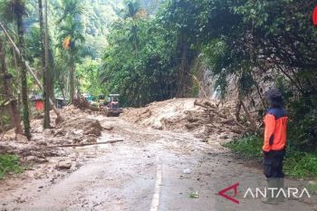 Pemkab Agam kerahkan dua alat berat bersihkan material longsor timbun jalan