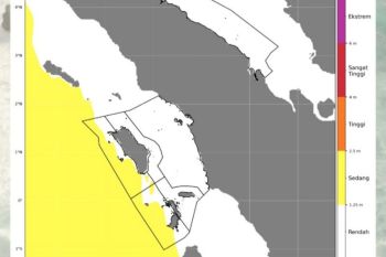 BMKG: Waspada gelombang 4 meter di perairan Sumut hingga 16 Februari