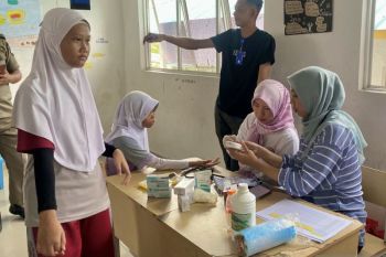 Polsek Belakangpadang panen kangkung dari program ketahanan pangan