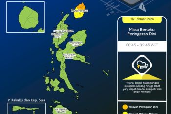 BMKG: Waspada potensi cuaca ekstrem berupa hujan sedang hingga lebat di Maluku Utara