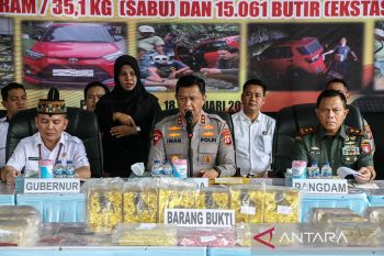 Polda Kalteng gagalkan peredaran 35,1 kilogram sabu