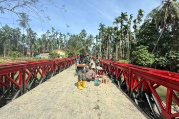 TNI rampungkan pembangunan jembatan bailey di Aceh Utara
