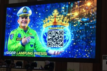 Polda Lampung hadirkan Siger Lampung untuk pantau situasi jalan selama Lebaran