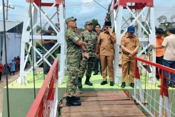 Sempat putus akibat banjir, Jembatan Gantung Garuda di OKU kini berfungsi kembali
